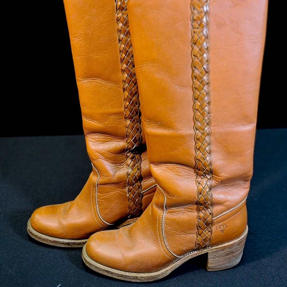 Vintage 1970 Frye Women's Tan Leather Boots